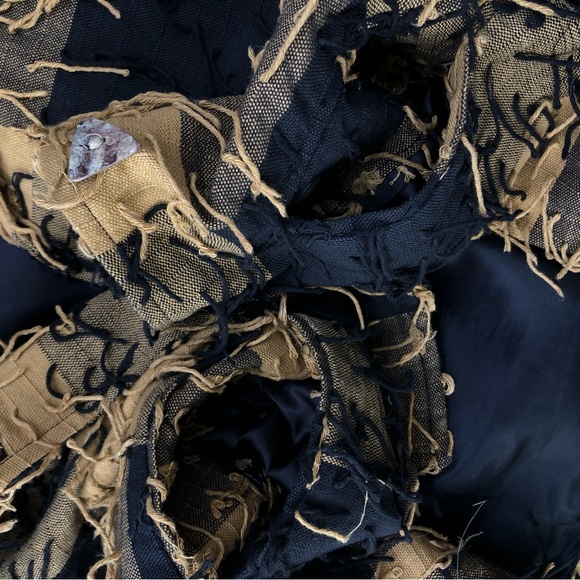 Kindred Spirit Fringed Checkered Hand Woven Shell Button Down - Picture 9 of 12